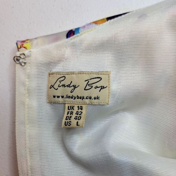 Lindy Bop Ophelia Kaleidoscope Dress 50s Inspired Rockabilly Whimsical Pin-Up - Picture 7 of 13